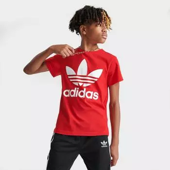 Детская футболка с трилистником adidas Originals, красный
