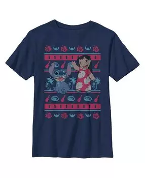 Детская футболка с тропическим уродливым свитером Lilo & Stitch для мальчиков Disney