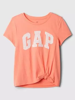 Детская футболка с узлом Gap, розовый