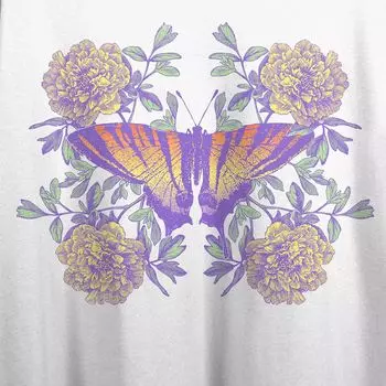 Детская футболка с винтажным цветочным градиентом и рисунком