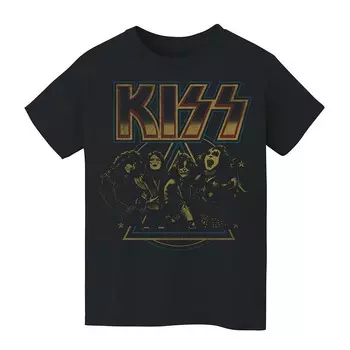 Детская футболка с винтажным рисунком KISS 8–20 лет Licensed Character, черный