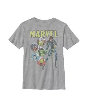 Детская футболка с винтажными портретами «Мстители» для мальчика Marvel