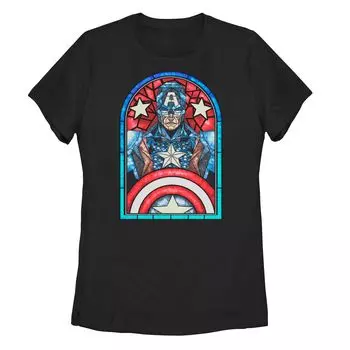 Детская футболка с витражным портретом Капитана Америки Marvel Marvel