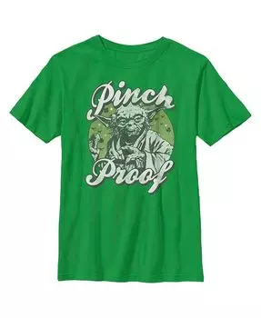 Детская футболка с защитой от пощипывания для мальчиков Звездные войны Йода и День Святого Патрика Disney Lucasfilm, зеленый