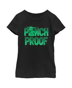 Детская футболка с защитой от пощипывания «Звёздные войны: Мандалорец Грогу» для девочек «День Святого Патрика» со звездами галактики Disney Lucasfilm