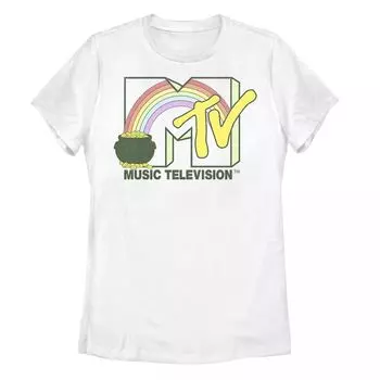 Детская футболка с золотым логотипом MTV Pot O' Licensed Character, белый