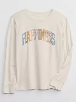 Детская футболка счастья Gap, белый