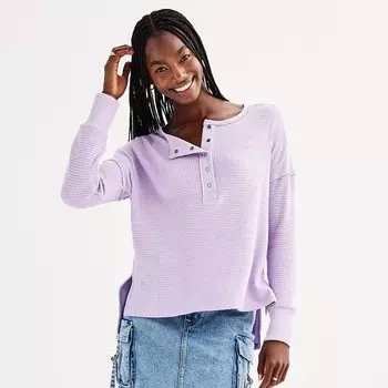 Детская футболка SO Cozy Henley, цвет Nina Purple