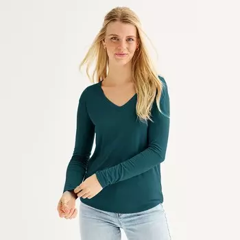 Детская футболка SO с длинными рукавами и V-образным вырезом, цвет Beyond Navy