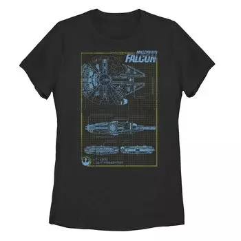 Детская футболка со схемами Star Wars Millennium Falcon Schematics Licensed Character