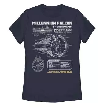 Детская футболка со схемами Star Wars Millennium Falcon Schematics Star Wars