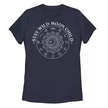 Детская футболка со знаком зодиака Stay Wild Moon для детей, темно-синий