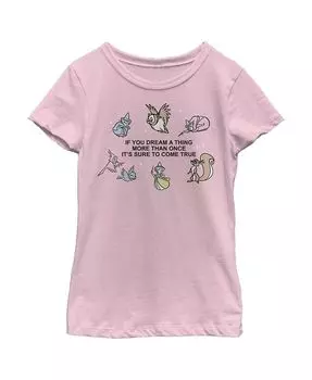 Детская футболка Спящая красавица мечтает больше одного раза с цитатой Disney, розовый