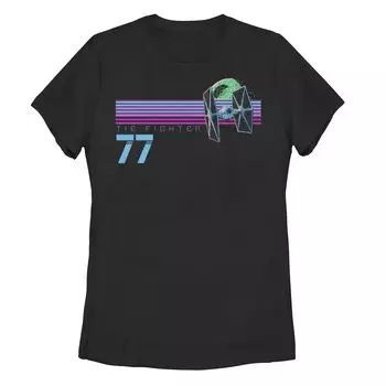 Детская футболка Star Wars Tie Fighter 77 Neon Retro Skyline Star Wars