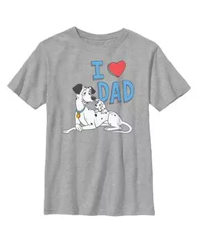 Детская футболка «Сто один далматинец» для мальчика «Понго» и «Счастливчик, я люблю папу» Disney