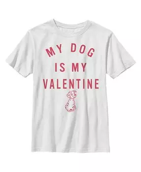 Детская футболка Сто один далматинец Моя собака — моя святая Валентина для мальчика Disney, белый