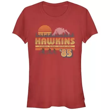 Детская футболка «Stranger Things» Hawkins Strange Things 85 с графическим рисунком в стиле ретро Licensed Character, красный