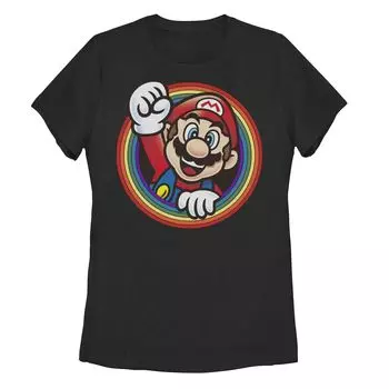 Детская футболка Super Mario Pride Mario Rainbow с портретом Licensed Character