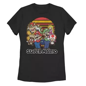 Детская футболка Super Mario Retro Sunset Group Shot Licensed Character, черный