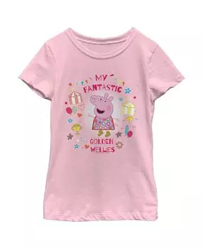 Детская футболка «Свинка Пеппа — мои фантастические золотые резиновые сапоги» для девочек Hasbro