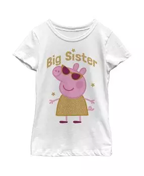 Детская футболка «Свинка Пеппа, старшая сестра, звезды и объятия» для девочек Hasbro