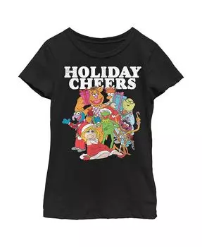 Детская футболка The Muppets Holiday Cheers для девочек Disney, черный