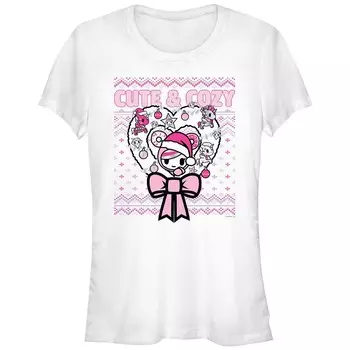 Детская футболка Tokidoki с милым и уютным рождественским венком и графическим рисунком Licensed Character, белый