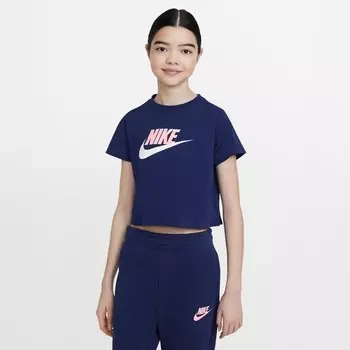 Детская футболка укороченная спортивная одежда Nike, синий