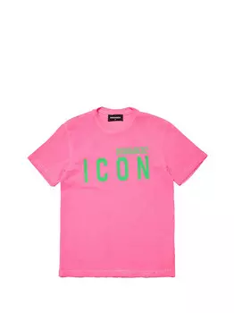 Детская футболка унисекс розовая/зеленая Dsquared