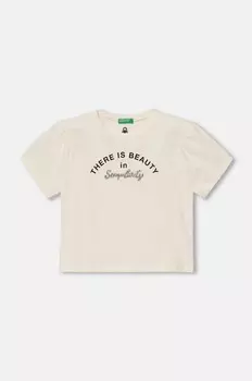 Детская футболка United Colors of Benetton, бежевый