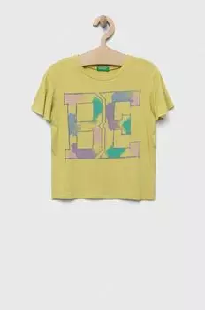 Детская футболка United Colors of Benetton, зеленый