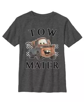 Детская футболка в клетку с портретом Cars Tow Mater для мальчиков Disney Pixar
