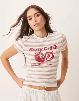 Детская футболка в полоску с графикой ASOS DESIGN
