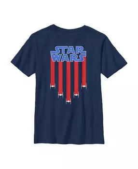 Детская футболка в полоску TIE Fighter «Звездные войны: Четвертое июля» для мальчиков Disney Lucasfilm