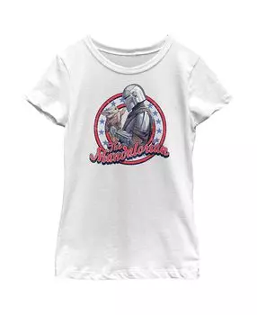 Детская футболка в рамке «Звёздные войны: мандалорцы: четвертое июля» для девочек «Грогу и Мандо» Disney Lucasfilm