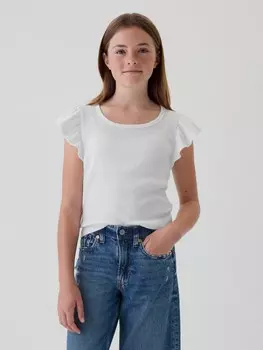 Детская футболка в рубчик Gap, белый