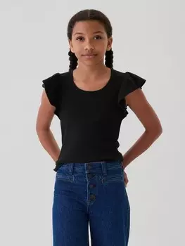 Детская футболка в рубчик Gap, черный