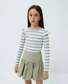 Детская футболка в рубчик с короткими рукавами Kids El Corte Ingls, зеленый