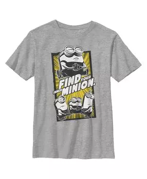 Детская футболка в стиле комиксов «Миньоны для мальчиков: Восстание Грю» «Найди своего внутреннего миньона» NBC Universal