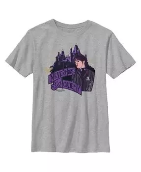 Детская футболка Wednesday Nevermore Academy для мальчиков Netflix, серый