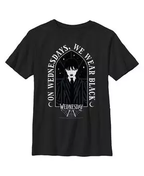 Детская футболка Wednesday We Wear черного цвета с портретом для мальчиков Netflix, черный