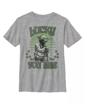 Детская футболка Yoda Lucky You Are Clover для мальчиков со звездными войнами и Днем Святого Патрика Disney Lucasfilm