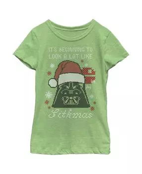 Детская футболка «Звездные войны» для девочек «Рождество Ситмас Вейдер 8-бит» Disney Lucasfilm