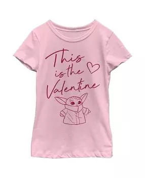 Детская футболка «Звездные войны: Мандалорец» для девочек «День Святого Валентина» Детская футболка «Путь Святого Валентина» Disney Lucasfilm