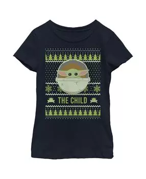 Детская футболка «Звездные войны», «Мандалорец, уродливое Рождество, ребенок-лягушка» Disney Lucasfilm