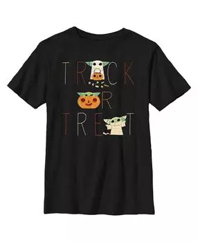 Детская футболка «Звездные войны: Мандалорский Хэллоуин» с изображением Грогу «Кошелек или жизнь» для мальчиков Disney Lucasfilm