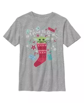 Детская футболка «Звездные войны: Мандалорское Рождество» для мальчиков «Детский чулок» Disney Lucasfilm