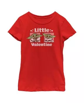 Детская футболка «Звёздные войны: Мандалорец: День святого Валентина» для девочек «Детская маленькая детская футболка со вставками ко Дню святого Валентина» Disney Lucasfilm