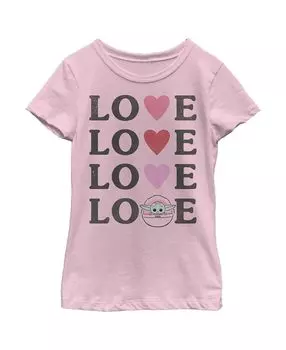 Детская футболка «Звёздные войны: Мандалорец» для девочек «Любовь и сердечки» Disney Lucasfilm