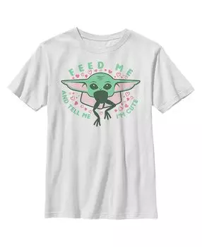 Детская футболка «Звёздные войны: Мандалорец» для мальчиков «День святого Валентина» «Ребенок, покорми меня» Disney Lucasfilm